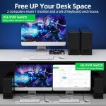 KVM Switch 3 Monitors 3 Computer 4 USB 3.0 Ports for USB Devices