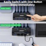 KVM Switch 3 Monitors 3 Computer 4 USB 3.0 Ports for USB Devices