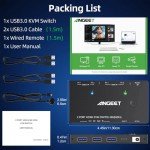KVM Switch 3 Monitors 3 Computer 4 USB 3.0 Ports for USB Devices