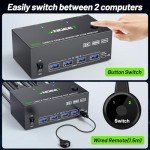 KVM Switch 3 Monitors 3 Computer 4 USB 3.0 Ports for USB Devices