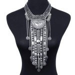 Statement Necklace, Beads Coin Fringe Statement Necklace Bohemian Ethnic Tribal Boho