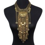 Statement Necklace, Beads Coin Fringe Statement Necklace Bohemian Ethnic Tribal Boho