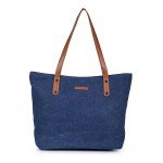 Women’s Large Canvas Shoulder Tote Bag Casual Handbag Travel Bag with Small Conin Purse Wristlet
