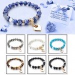 CHICVIE Heart Charm Bracelets Bangles White Natural Stone Bracelet For Women Pulseiras Boho Jewelry friendship Bangle SBR150344