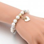CHICVIE Heart Charm Bracelets Bangles White Natural Stone Bracelet For Women Pulseiras Boho Jewelry friendship Bangle SBR150344