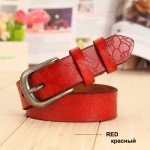 [DWTS]2018 jeans Women Belt Thin Genuine Leather Belt womens 6 Colour Floral carved Belts For Women Ceinture Femme