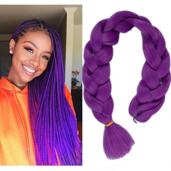 Lady Miranda Pure Color Jumbo Braid Synthetic Hair Extensions 41" 165 g / Pc (Purple3)