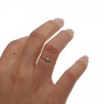 100% 925 sterling silver AAA+ cubic zirconia bezel cz charm cz bar delicate dainty thin chain simple girl ring