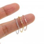 100% 925 sterling silver AAA+ cubic zirconia bezel cz charm cz bar delicate dainty thin chain simple girl ring