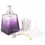 100ML Crystal Purple Perfume Bottle Oil Lamp Silver Fitting Travel Gifts