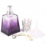 100ML Crystal Purple Perfume Bottle Oil Lamp Silver Fitting Travel Gifts