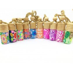 10pcs/lot 5ml mini screw print perfume bottle polymer clay empty small perfume refillable bottle Car Pendant Personalized Gift