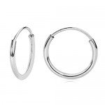 14k White Gold Endless Hoop Earrings 10-20mm