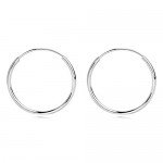 14k White Gold Endless Hoop Earrings 10-20mm