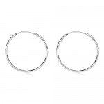 14k White Gold Endless Hoop Earrings 10-20mm