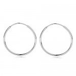 14k White Gold Endless Hoop Earrings 10-20mm