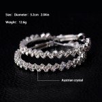 17KM Brand New Design Fashion Charm Austrian crystal hoop earrings Geometric Round  Shiny rhinestone big earring jewelry women 