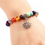 17mile Buddhism Faith Lotus Charm Bracelet Natural Stone Totem Yoga Gemstone Prayer Bracelet for Unisex