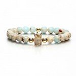 17mile Buddhism Faith Lotus Charm Bracelet Natural Stone Totem Yoga Gemstone Prayer Bracelet for Unisex