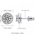 18K Rose Gold-Plated Cluster Round Cut Stud Earrings (1.66cttw)