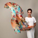 2016 Winter Fashion Women's Scarf Hot Sale Mulberry Silk Scarves Shawl Female Long Silk Scarf Blue and Coffee 180*110cm