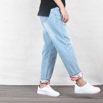 2017  Ripped Jeans women cotton harem  plus size Ankle-Length denim pant 5XL