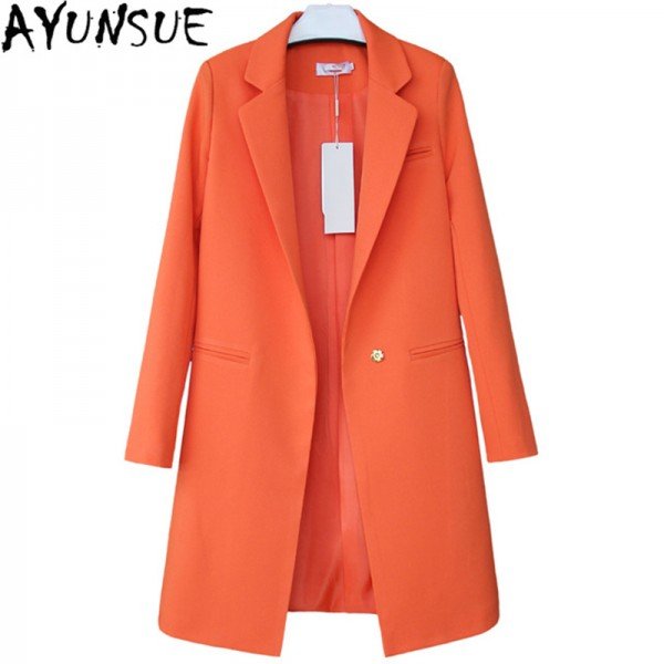 2017 Hot Sale Women Blazers And Jackets Spring Autumn Casual Long Women Suits Wide Waisted Solid Female Jacket Plus Size LX95