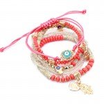 2017 New 6 pcs/set Bohemian Charm Bracelet Hamsa Hand Evil Eye Bracelets For Women Jewelry Boho Bangles