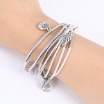 2018 Fashion Silver Charm Leaves Tibetant Silver Multilayer Bracelets For Women Pulseiras Pendant Handmade Bracelets & Bangles