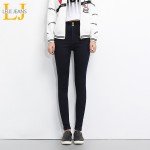 2018 LEIJIJEANS NEW Arrival Stretch Well 3 Colors Plus Size High Waist Full Length For Four Seasons Women Skinny Pencil Jeans