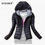 2018 New Brand Autumn Spring Women Basic Jacket Female Slim Zipper Hooded Cotton Coats Casual Black Winter Jackets