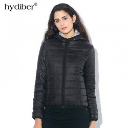 2018 New Brand Autumn Spring Women Basic Jacket Female Slim Zipper Hooded Cotton Coats Casual Black Winter Jackets