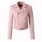 2018 New Fashion Women Autunm Winter Wine Red Faux Leather Jackets Lady Bomber Motorcycle Cool Outerwear Coat with Belt Hot Sale