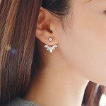 2018 New Zircon Crystal Ear Cuff Clip Leaf Stud Earrings For Women Jacket Piercing Earrings Fine Jewelry Brincos