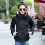 2018 Winter Jacket women Plus Size Womens Parkas Thicken Outerwear solid hooded Coats Short Female Slim Cotton padded basic tops