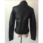 2018 spring new women Pimkie washed PU leather motorcycle jacket Slim autumn female short paragraph leather large size XS-XXXL