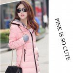 2018 women winter hooded warm coat slim plus size candy color cotton padded basic jacket female medium-long  jaqueta feminina