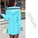 2018 women winter hooded warm coat slim plus size candy color cotton padded basic jacket female medium-long  jaqueta feminina