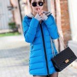 2018 women winter hooded warm coat slim plus size candy color cotton padded basic jacket female medium-long  jaqueta feminina