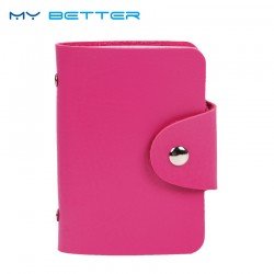 24 Card Slots Double Sided Plastic Card Holder Small Size Multicolor Business Pack Bus Card Bag Women Purses Men Wallet