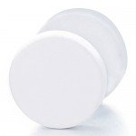 2pcs 6-12MM White Circle Stud Earrings Men Women, Steel Cheater Fake Ear Plugs Gauges Illusion Tunnel