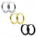 316L Surgical Stainless Steel Hoop Earrings Mens Womens Small Huggie Hoop Earrings(3 Pairs)