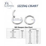 365 Sleepers 1 Pair Stainless Steel 18G (Thin) Hinged Segment Ring Hoop Sleeper Earrings Body Piercing 5mm/6mm/7mm/8mm/9mm/10mm/11mm/12mm/13mm