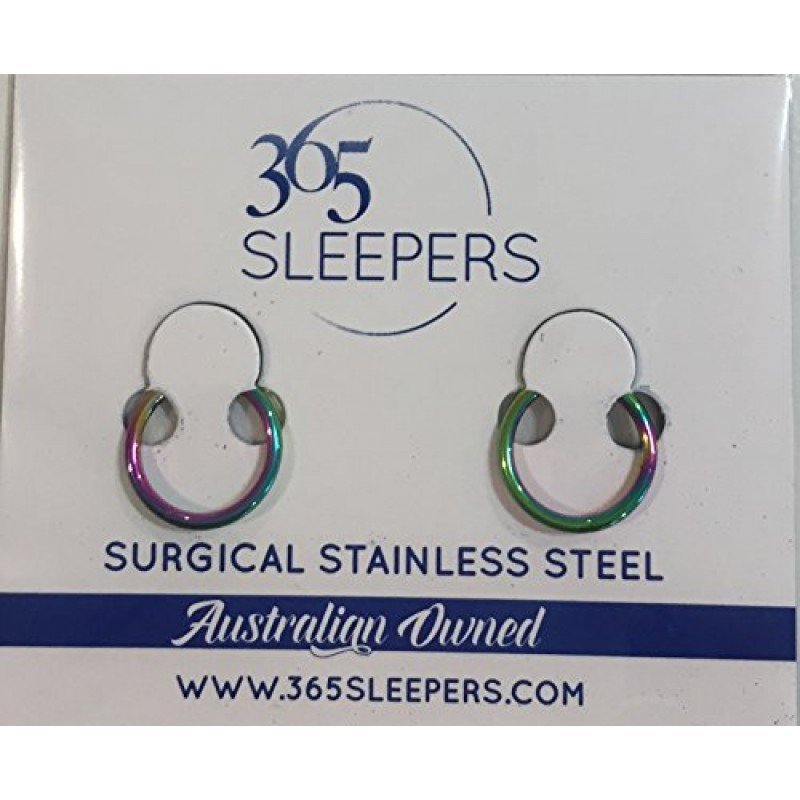 7mm Thin 365 Sleepers 1 Pair Stainless Steel 18G Hinged Segment Ring Hoop Sleeper Earrings Body Piercing 5mm 8mm 13mm 9mm 11mm 12mm 10mm 6mm