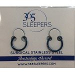 365 Sleepers 1 Pair Stainless Steel 5/16" (8mm) 18G (Thin) Hinged Continuous Segment Ring Hoop Sleeper Earrings Body Piercing