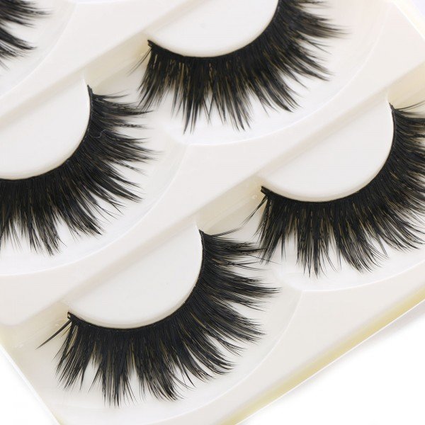 5 Pairs Of Women Ladies Makeup Thick False Eyelashes Eye Lashes Long Black Nautral Handmade Makeup Beauty Tools