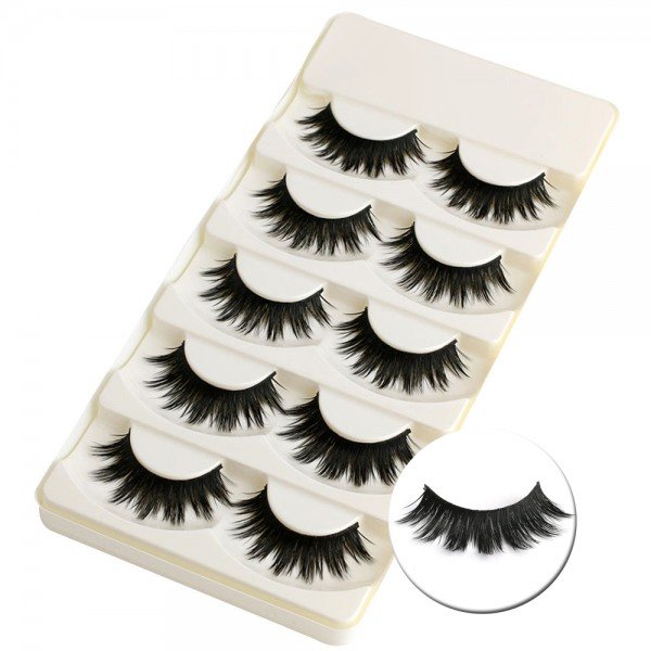 5 Pairs Soft Long Makeup Cross Thick False Eyelashes  Natural Handmade Eye Lashes Extension Make Up Beauty Tools