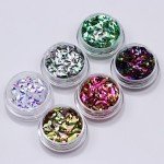 6 Boxes Chameleon AB Color Nail Sequins Set Triangle Rhombus Colorful Flakes Glitter Paillette Manicure Nail Art Decorations