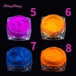 8 Boxes Neon Pigment Nail Powder Dust Ombre Nail Glitter Gradient Glitter Iridescent Acrylic Powder Colorful Nail Art Decoration