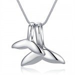 925 Sterling Silver Whale Tail Necklace Pendant Necklace, Snake Chain 18" 20" 22"